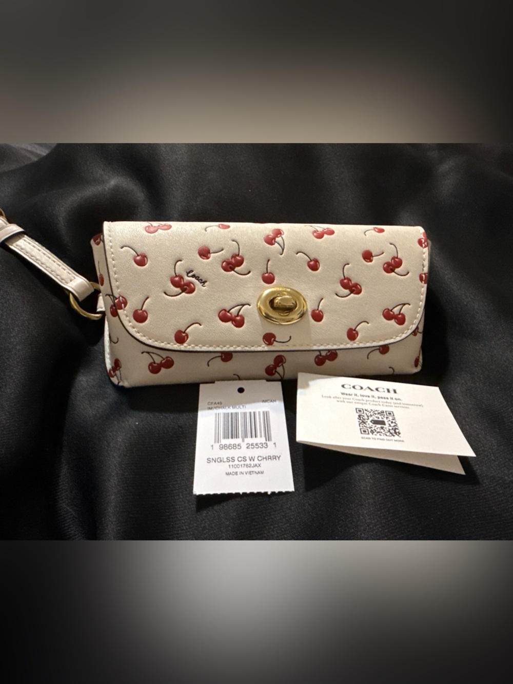 Coach Cherry Print Wristlet Phone Case - White & Red